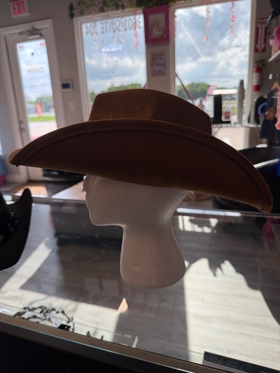 Brown Western Cowboy Hat with Metallic Pin Accents